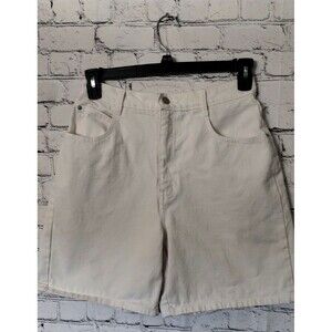 Vintage No Excuses Sexy Tough Womens Size 13/14 White Denim Shorts High Rise